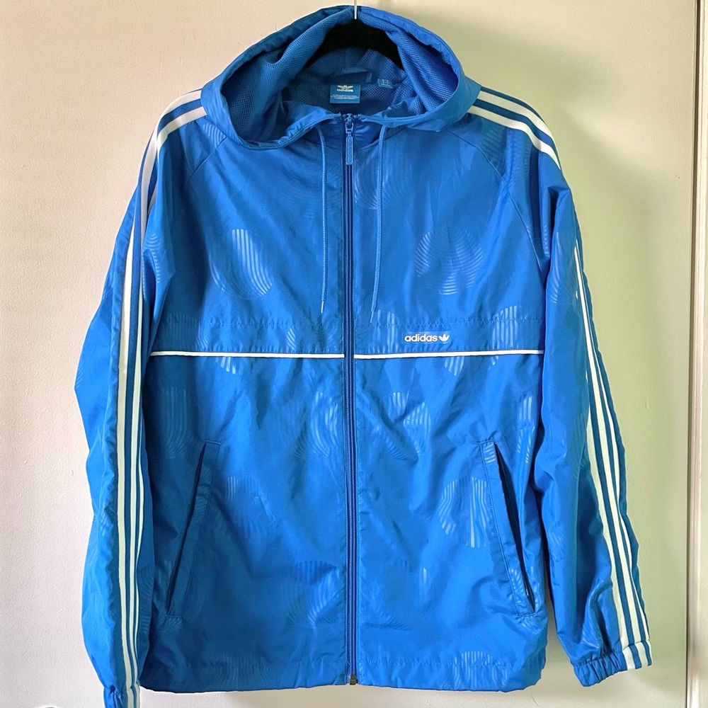 Adidas blue track jacket